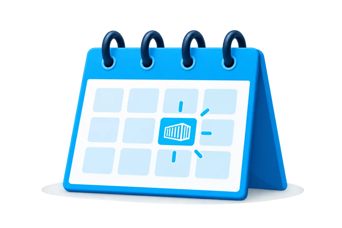Storage booking calendar